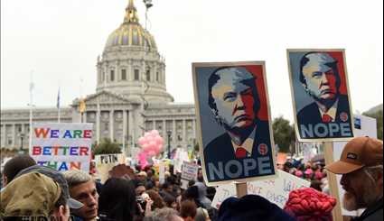 مكافحة ترامب مسيرات في واشنطن
