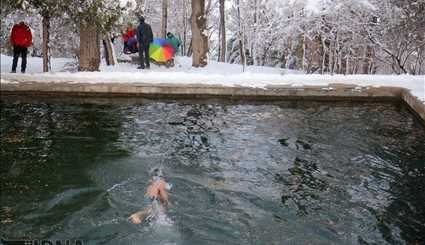 سنندج / شنا در دمای زیر صفر درجه/ تصاویر