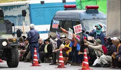 Japanese Protest Against Construction of New US Marine Base in Okinawa