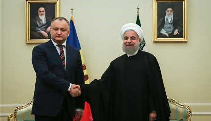 الرئيس روحاني يستقبل رئيس جمهورية مولدافيا