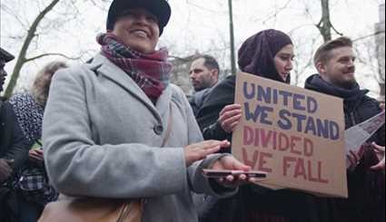 Belgium Protesters Condemn Trump's Muslim Ban in Brussels