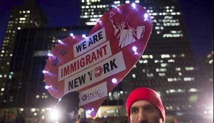 Protestors Rally Against Donald Trump's Immigration Policies in New York City