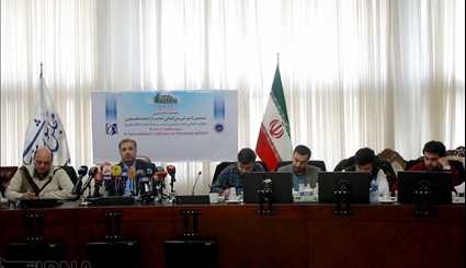 Palestine conference press briefing in Tehran