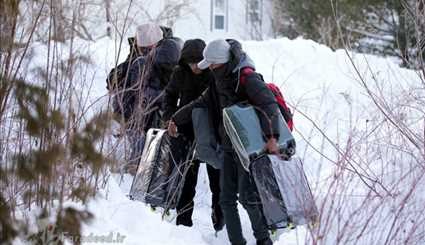 فرار پناهجویان از آمریکا با پای پیاده | تصاویر
