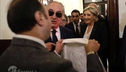 المرشحة الفرنسية مارين لوين ترفض ارتداء الحجاب للقاء مفتي لبنان