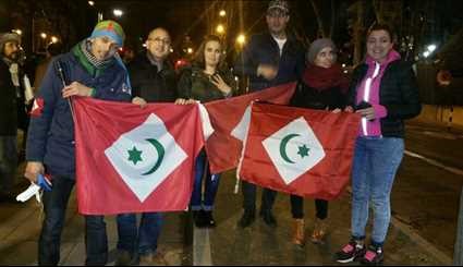 بالصور...وقفة تضامنية للجالية المغربية في اسبانيا مع الحراك الشعبي بالريف المغربي المطالب بالاستقلالية