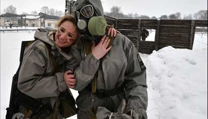 Russian female army officers compete