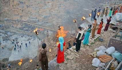 Ancient Ceremony in Iranian Kurdish Village in Celebration of Norooz