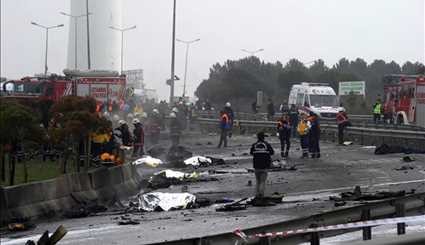 لحظة سقوط طائرة هليكوبتر في اسطنبول