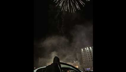 نور افشانی شب میلاد حضرت زهرا (س) در میدان ولی‌ عصر (عج) | تصاویر