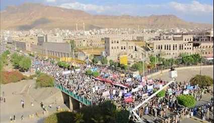 Yemeni People Protest in Sana'a against Al-Saud War Crimes