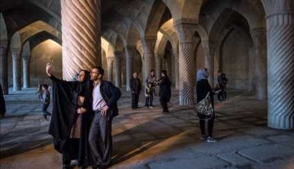 Nowruz tourists in Vakil Mosque of Shiraz
