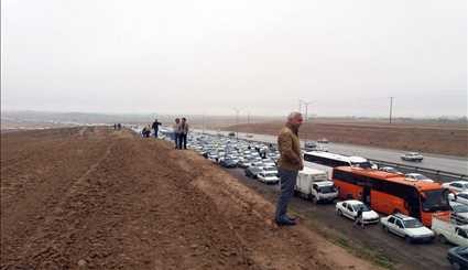 تصادف و ترافیک شدید در محور مشهد به تربت حیدریه | تصاویر