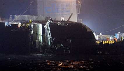 Sunken South Korean ferry raised