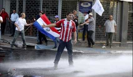 به آتش کشیدن پارلمان پاراگوئه | تصاویر