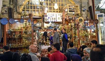 Tourists at Shiraz's Vakil Bazaar during Nowruz