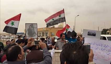 مسيرة مؤيدة للرئيس السوري بشار الاسد و منددة بالعدوان الاميركي على سوريا في بن وليد ليبيا