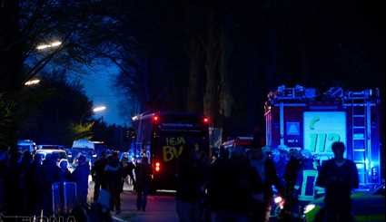 انفجار در مسیر اتوبوس تیم فوتبال بورسیا دورتموند آلمان/ تصاویر