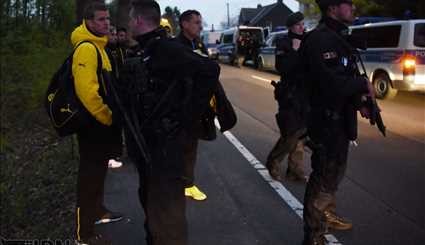 انفجار در مسیر اتوبوس تیم فوتبال بورسیا دورتموند آلمان/ تصاویر