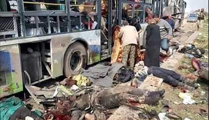 عشرات الشهداء والجرحى بتفجير حافلات الخارجين من الفوعة وكفريا في حلب