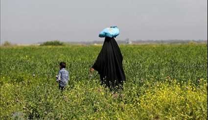 فرار زنان و کودکان از دست داعش +عکس