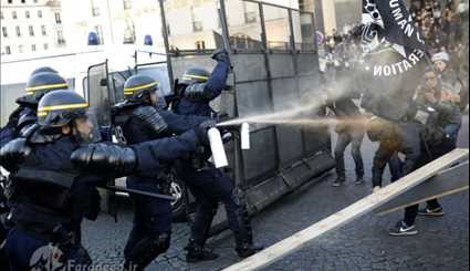 درگیری‌های خیابانی پس از انتخابات فرانسه +عکس
