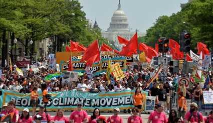 Protesters rally during climate march