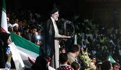 Iranian Presidential Candidate Raisi Holds Campaign Meeting in Bandar Abbas