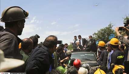 حضور رئیس جمهور در محل حادثه انفجار معدن آزادشهر | تصاویر