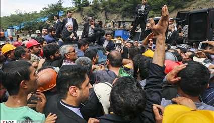 Rouhani visits coal mine explosion site