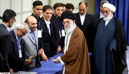 Ayat. Khamenei casts his ballot
