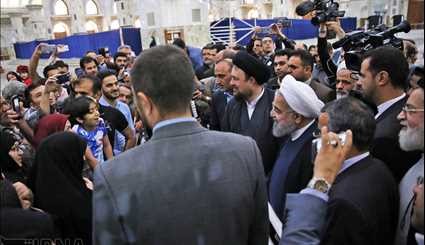 تجدید میثاق رئیس جمهوری و اعضای هیات دولت با آرمان های امام راحل | تصاویر