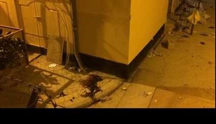 بالصور.. اثار الدماء بالقرب من منزل آية الله قاسم والدمار في البيوت المقتحمة في محيطه