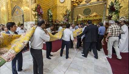 إيراني من أصفهان يهدي أثمن سجّادة لحرم أبي الفضل العباس (ع) في كربلاء المقدسة