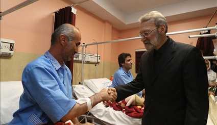 Larijani visits people injured in Wed. terrorist attacks