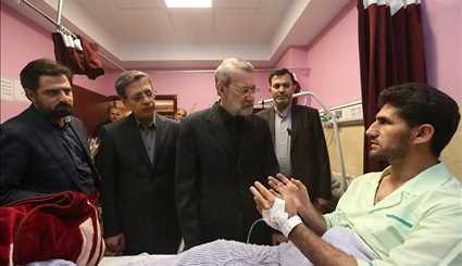 Larijani visits people injured in Wed. terrorist attacks