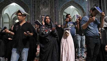 Muslim Worshippers Hold Vigil at Imam Reza Shrine in Mashhad