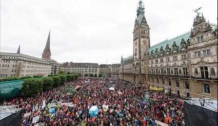 Thousands Protest in German City of Hamburg before G20