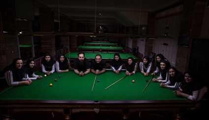 Female snooker team campaign in Qazvin