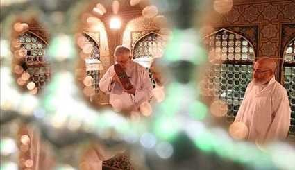 Leader attends dusting ceremony of Imam Reza Holy Shrine