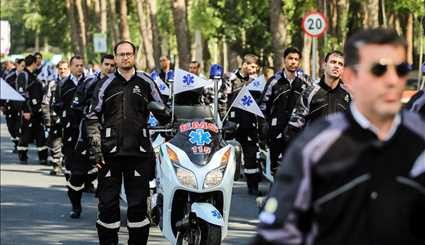 The launch of 200 ambulance motorcycles in Tehran