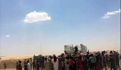 Iraqi Popular Forces Provide Humanitarian Aid to Displaced Families of Mosul