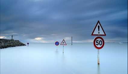 طريق في فرنسا يختفي تحت الماء مرتين في اليوم