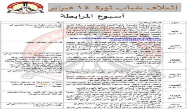 شباب 14 فبراير يعلن فعاليات اسبوع المرابطة