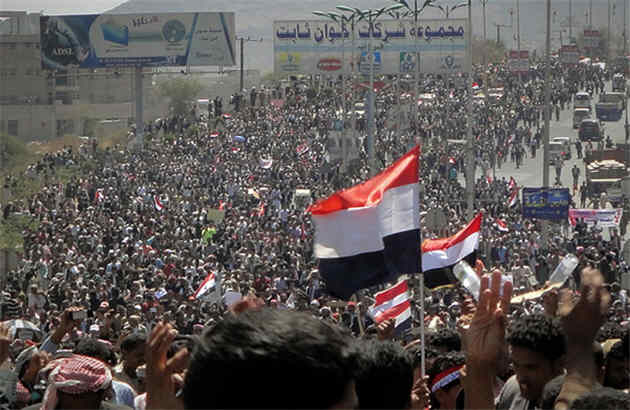تظاهرات گسترده انقلابیون یمن 