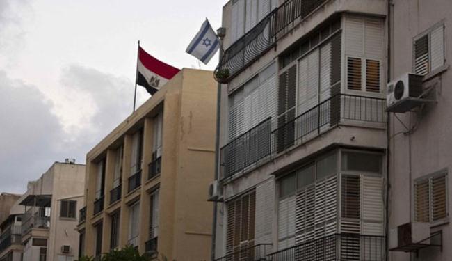 شاب ينتزع العلم الإسرائيلى من فوق سفارة الاحتلال