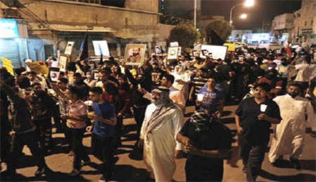 بلطجية النظام السعودي يعتدون على متظاهرين بالقديح