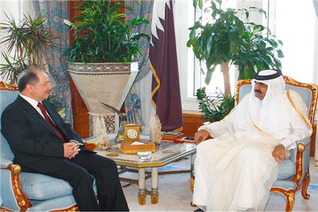 دیدار رئیس منطقه کردستان عراق با امیر قطر