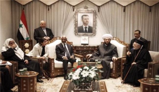 انان يلتقي ممثلي الطوائف الدينية في دمشق
