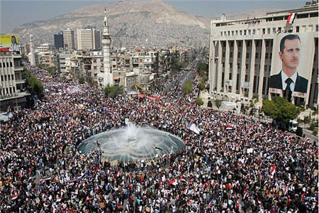 تظاهرات ميليوني سوريها درحمايت از اسد 